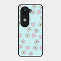 Heart With Blossom Glossy Metal Case Cover For Iqoo Z9S 5G