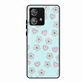 Heart With Blossom Glossy Metal Case Cover For Motorola Edge 40 5G