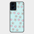 Heart With Blossom Glossy Metal Case Cover For Motorola G45 5G