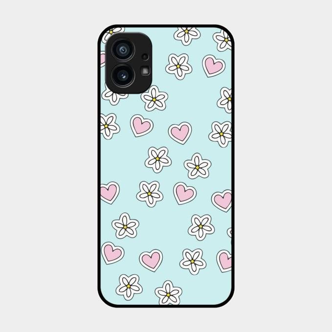 Heart With Blossom Glossy Metal Case Cover For Nothing Phone 1