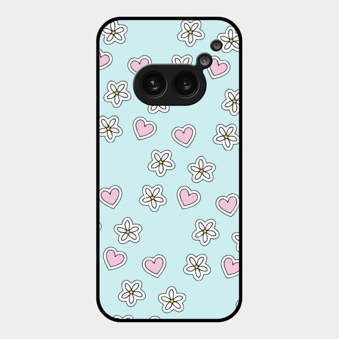 Heart With Blossom Glossy Metal Case Cover For Nothing Phone 2A 5G