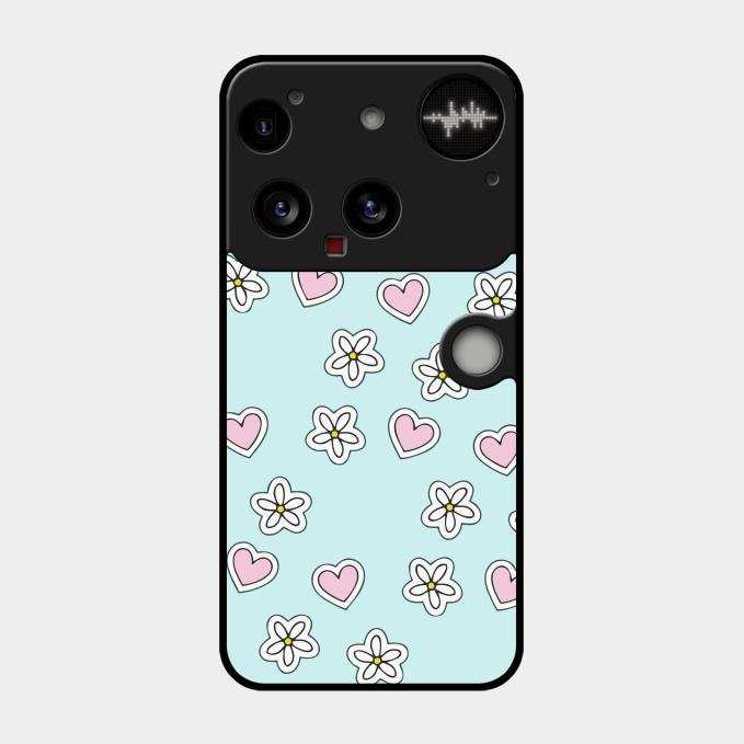 Heart With Blossom Glossy Metal Case Cover For Nothing Phone 3 5G