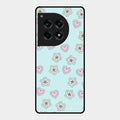 Heart With Blossom Glossy Metal Case Cover For Oneplus 12R 5G