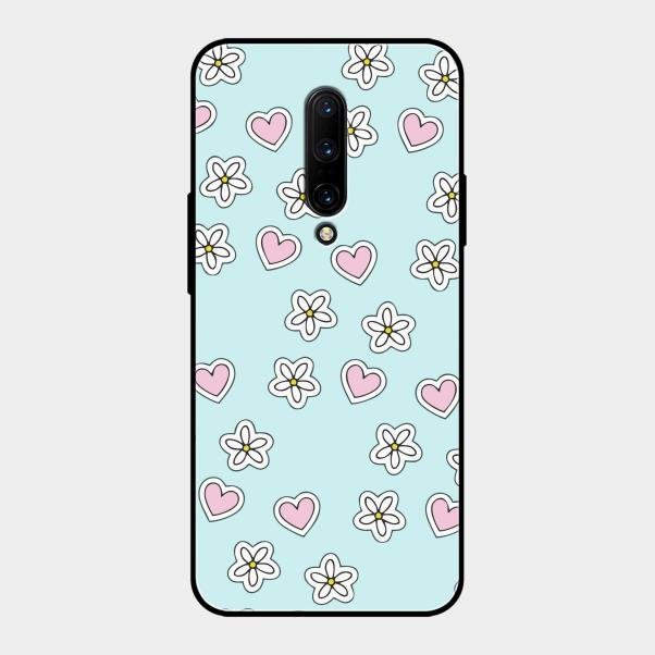 Heart With Blossom Glossy Metal Case Cover For Oneplus 7 Pro