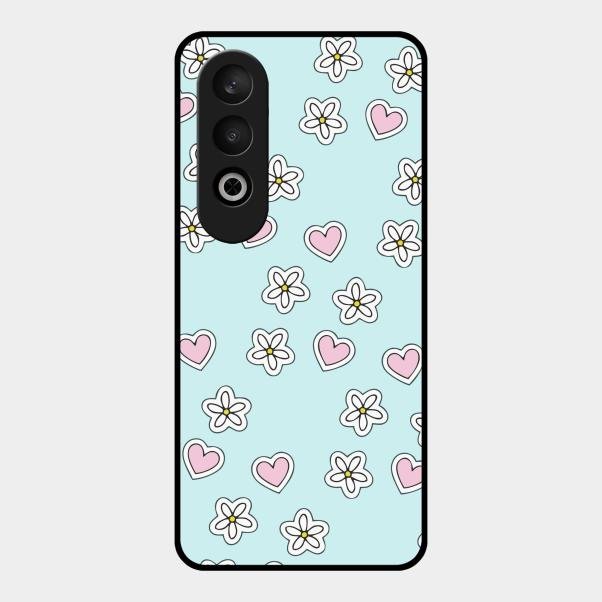 Heart With Blossom Glossy Metal Case Cover For Oneplus Nord Ce 4 5G