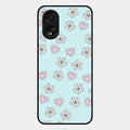 Heart With Blossom Glossy Metal Case Cover For Oppo A38