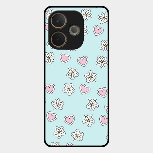 Heart With Blossom Glossy Metal Case Cover For Oppo A5 Pro 5G