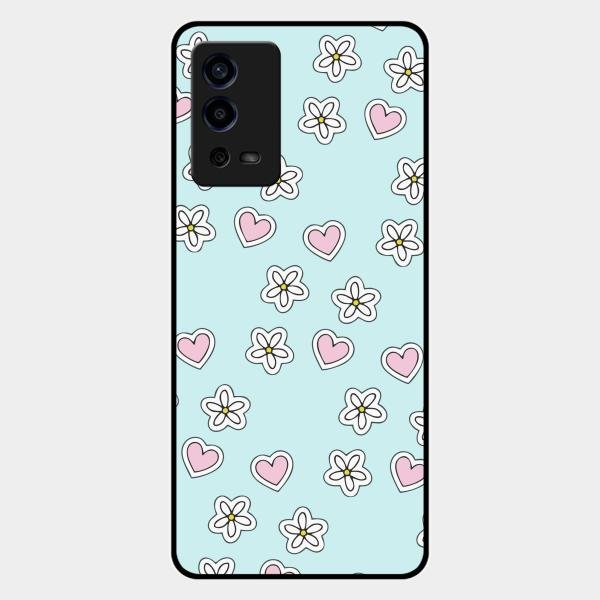 Heart With Blossom Glossy Metal Case Cover For Oppo A55