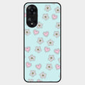 Heart With Blossom Glossy Metal Case Cover For Oppo A78 5G