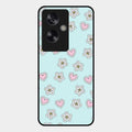 Heart With Blossom Glossy Metal Case Cover For Oppo A79 5G