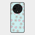 Heart With Blossom Glossy Metal Case Cover For Oppo F27 Pro Plus 5G