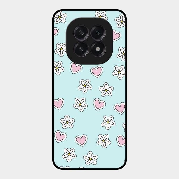 Heart With Blossom Glossy Metal Case Cover For Oppo F29 5G