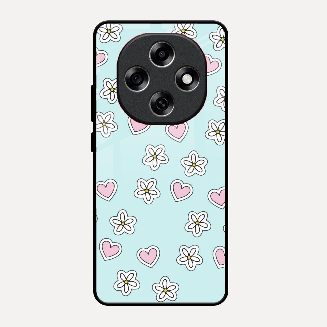 Heart With Blossom Glossy Metal Case Cover For Oppo F31 Pro 5G