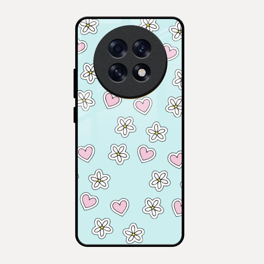 Heart With Blossom Glossy Metal Case Cover For Oppo F31 Pro Plus 5G