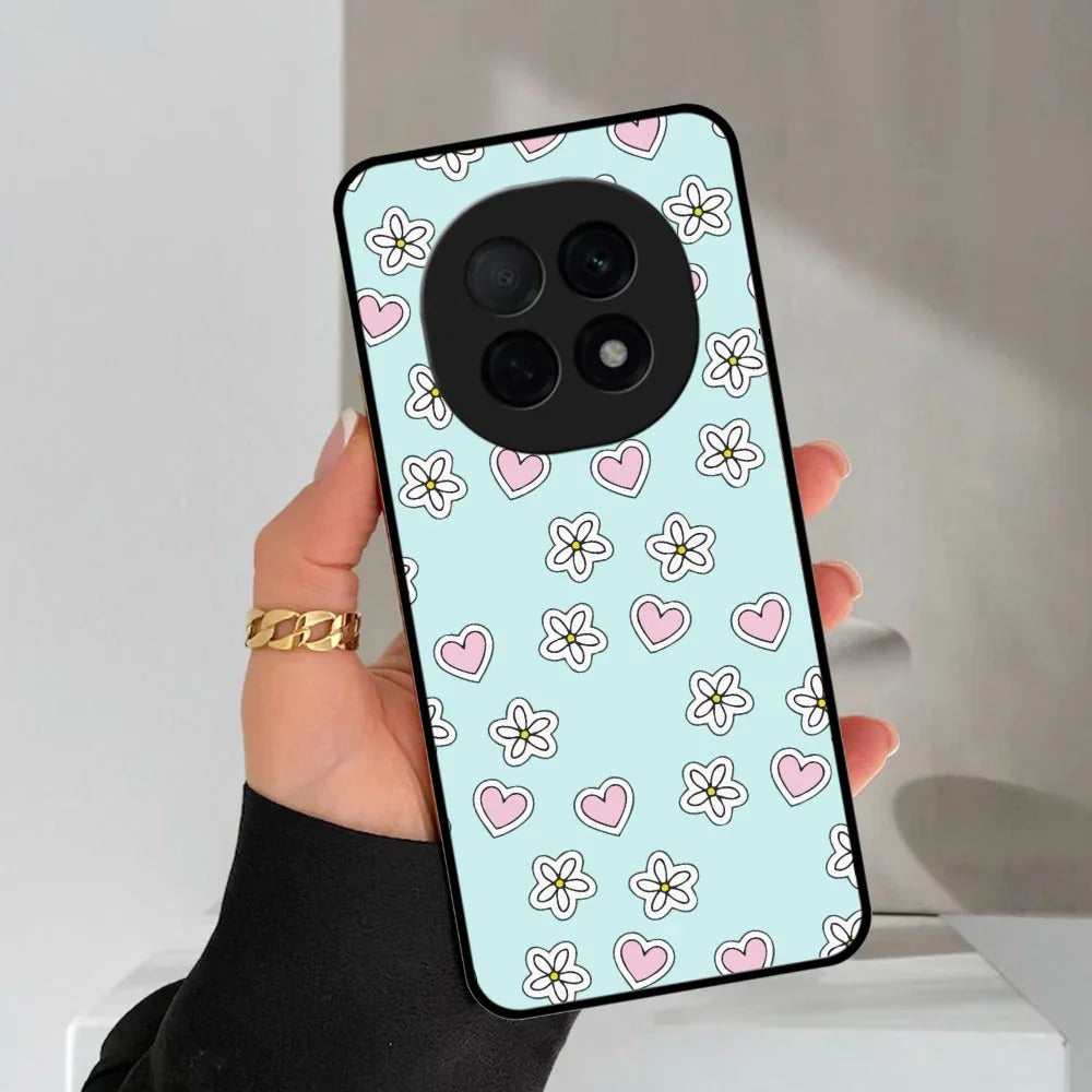 Heart With Flower Glossy Metal Case Cover For Oppo - ShopOnCliQ