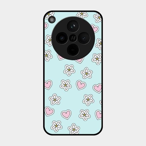 Heart With Blossom Glossy Metal Case Cover For Oppo Find X8 5G