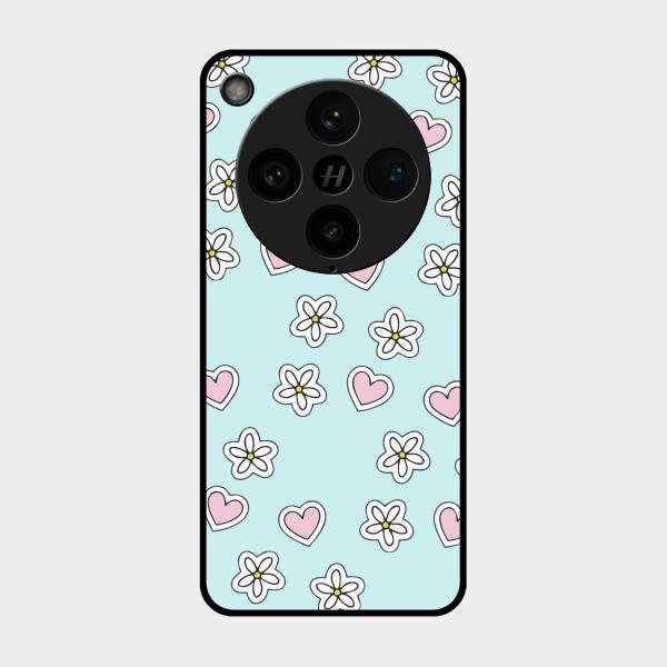 Heart With Blossom Glossy Metal Case Cover For Oppo Find X8 Pro 5G