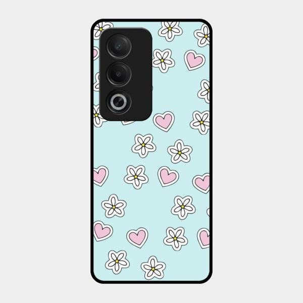 Heart With Blossom Glossy Metal Case Cover For Oppo K12X 5G