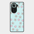 Heart With Blossom Glossy Metal Case Cover For Oppo Reno 11 5G