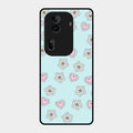 Heart With Blossom Glossy Metal Case Cover For Oppo Reno 11 Pro 5G