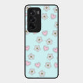 Heart With Blossom Glossy Metal Case Cover For Oppo Reno 12 5G