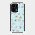 Heart With Blossom Glossy Metal Case Cover For Oppo Reno 13 5G