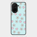 Heart With Blossom Glossy Metal Case Cover For Poco C71
