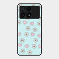 Heart With Blossom Glossy Metal Case Cover For Poco X6 Pro 5G