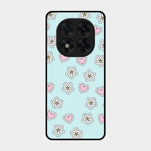 Heart With Blossom Glossy Metal Case Cover For Poco X7 5G
