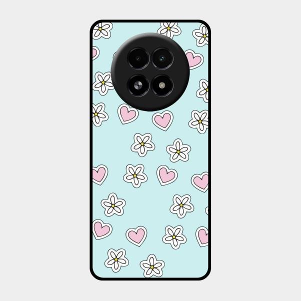 Heart With Blossom Glossy Metal Case Cover For Realme 13 5G