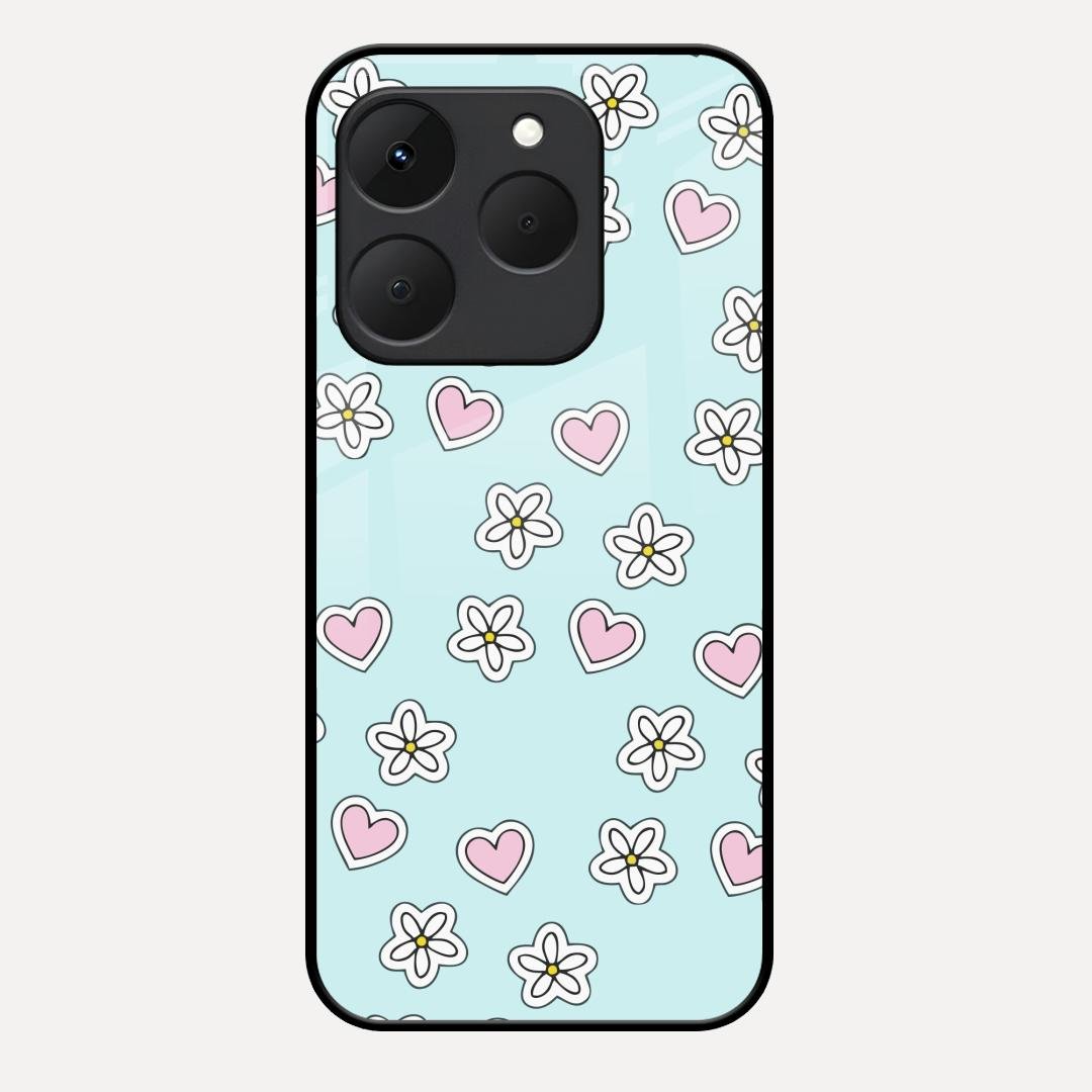 Heart With Blossom Glossy Metal Case Cover For Realme 15T 5G