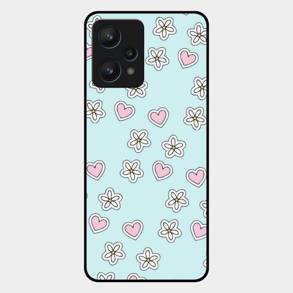 Heart With Blossom Glossy Metal Case Cover For Realme 9 Pro 5G