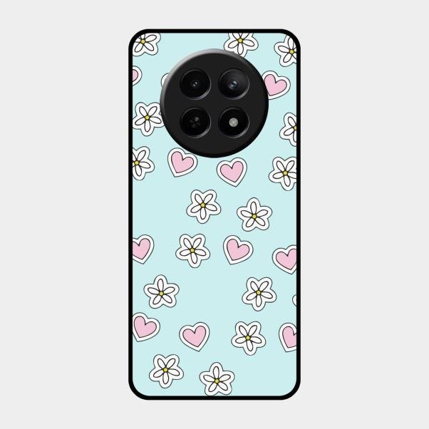 Heart With Blossom Glossy Metal Case Cover For Realme C65 5G