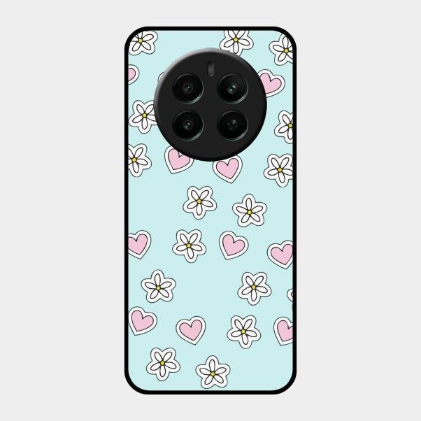 Heart With Blossom Glossy Metal Case Cover For Realme P1 5G