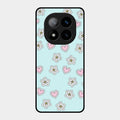 Heart With Blossom Glossy Metal Case Cover For Redmi Note 14 Pro Plus 5G