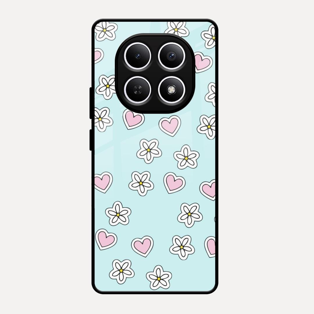 Heart With Blossom Glossy Metal Case Cover For Redmi Note 15 5G