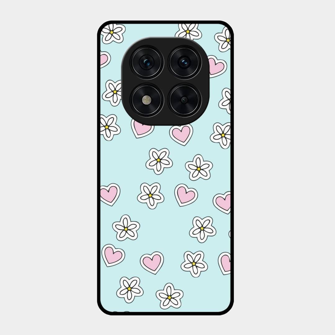 Heart With Blossom Glossy Metal Case Cover For Redmi Note 15 Pro Plus 5G