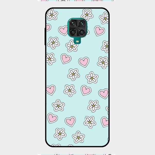 Heart With Blossom Glossy Metal Case Cover For Redmi Note 9 Pro