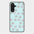Heart With Blossom Glossy Metal Case Cover For Samsung Galaxy F55 5G