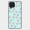 Heart With Blossom Glossy Metal Case Cover For Samsung Galaxy M53 5G