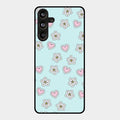 Heart With Blossom Glossy Metal Case Cover For Samsung Galaxy M55 5G