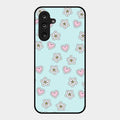 Heart With Blossom Glossy Metal Case Cover For Samsung Galaxy M55S 5G