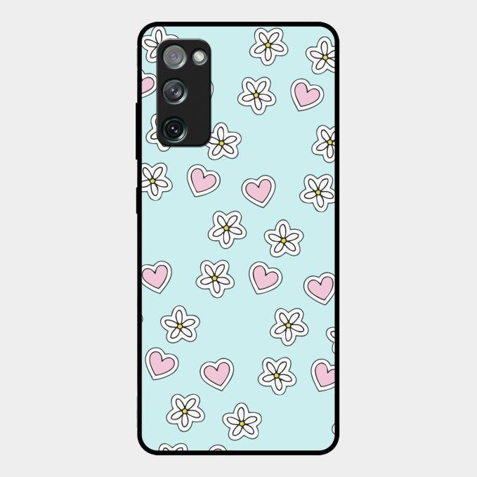 Heart With Blossom Glossy Metal Case Cover For Samsung Galaxy S20 Fe 5G