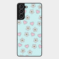 Heart With Blossom Glossy Metal Case Cover For Samsung Galaxy S21 Plus