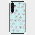 Heart With Blossom Glossy Metal Case Cover For Samsung Galaxy S23 Fe 5G