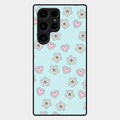 Heart With Blossom Glossy Metal Case Cover For Samsung Galaxy S23 Ultra 5G