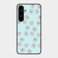 Heart With Blossom Glossy Metal Case Cover For Samsung Galaxy S24 Plus 5G