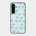 Heart With Blossom Glossy Metal Case Cover For Samsung Galaxy S25 5G