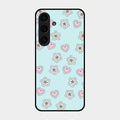 Heart With Blossom Glossy Metal Case Cover For Samsung Galaxy S25 Plus 5G
