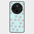 Heart With Blossom Glossy Metal Case Cover For Vivo T4 5G